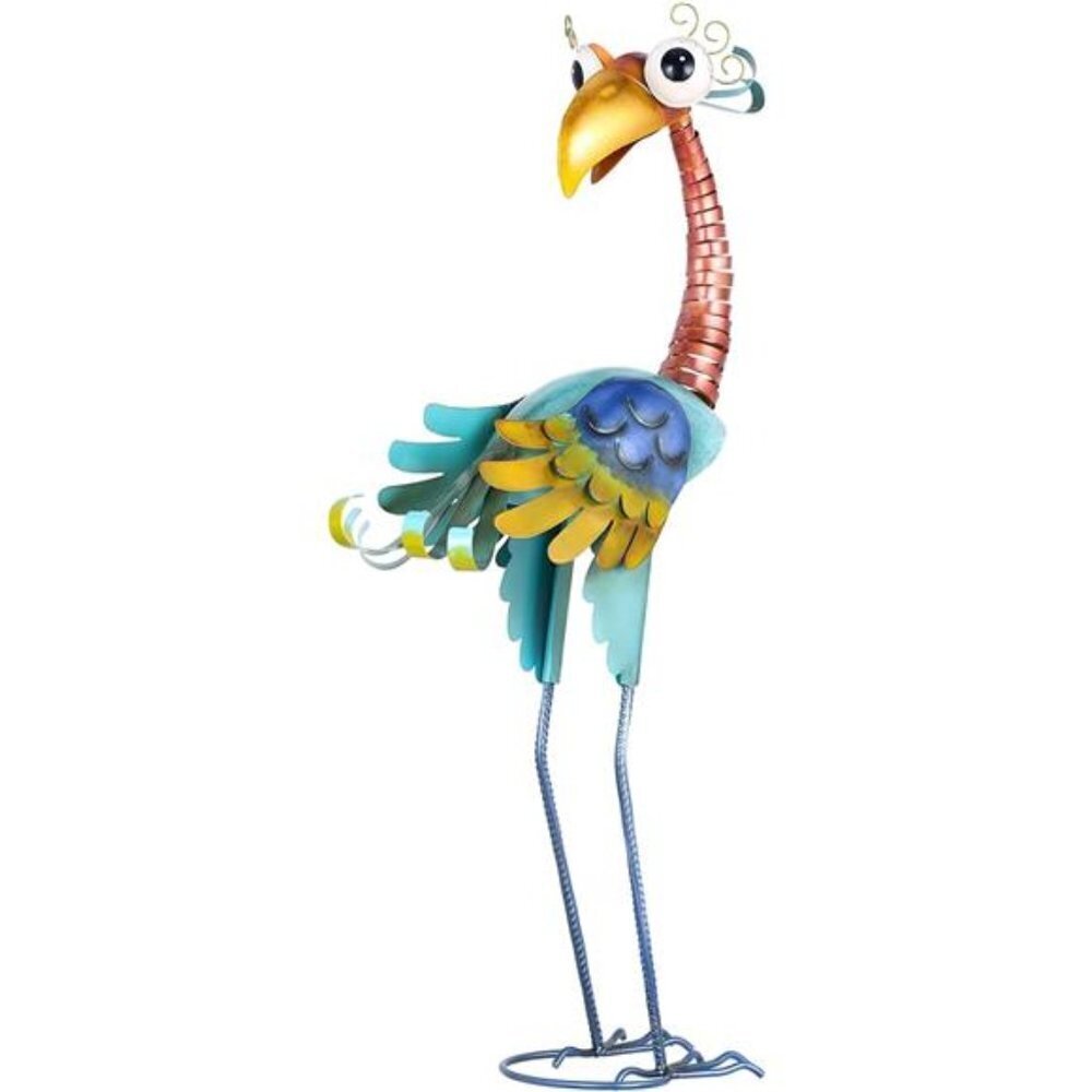 Metal Garden Bird Statue Standing Animal Backyard Ornaments Outdoor Sculpture